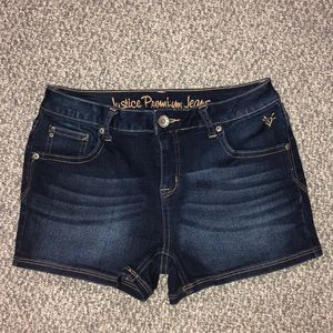 Justice Dark Wash Denim Shorts